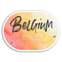 2 x 10cm Belgium Vinyl Stickers - Europe EU Travel Sticker Luggage Laptop #17904 (10cm Wide)
