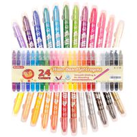 Shuttle Art 24 Colors Gel Crayons, Washable Twistable Non-Toxic Gel Crayons Set for Toddlers Kids and Students, Ideal for Paper Glass and Mirrors