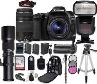 Canon EOS 80D Digital SLR Camera Bundle with Canon EF-S 18-55mm f/3.5-5.6 IS STM Lens + Professional Accessory Bundle (17 items)
