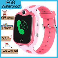 Smart Watch for Kids with GPS Tracker,Kids Phone Smart Watch Waterproof ip68 HD Touch Screen Camera SOS Game Christmas Birthday Gift for Girls Boys Age 3-14 iOS & Android (2.Pink, IP68 Waterproof)
