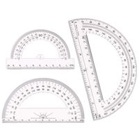 Yizerel 3 Pack Protractor Set, Professional & Precision Plastic Clear Protractors for School Supplies, Office Supplies, Geometry, Math, Drafting, Drawing, Measuring (Pack of 3)