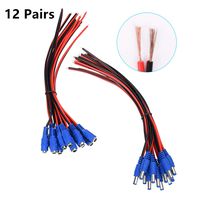 MUXYH 12 Pairs DC Power Pigtail Cable Wire, 12V 5A Male & Female Connectors for CCTV Security Camera Power Adapter