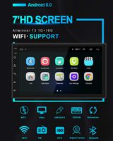 WeniChen 7" HD Touch Screen GPS Navigation USB 2 Din Ultra Thin Car Stereo Universal Car Multimedia MP5 Player Built in WiFi Bluetooth Mirror Link 1GB RAM 16GB ROM Quad Core Android 8.0(No AM)