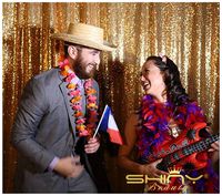 Sequin Curtains 2 Panels Gold 2FTx8FT Sequin Photo Backdrop Sequin Backdrop Curtain Pack of 2 -1011E