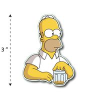 (TK-209) Simpson | Homer Drink Beer - Waterproof Vinyl Sticker for Laptops Tablets Cars Motocycles Bicycle Skateboard Luggage Or Any Flat Surface (3")