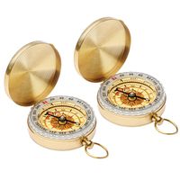 Qi Mei Camping Survival Compass Metal Pocket Compass Kids Compass for Hiking Camping Hunting Outdoor Military Navigation Tool（2pcs）