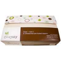 OsoCozy - Prefolds Unbleached Cloth Diapers, Size 2(15-30 lbs), 6 Count - Soft, Absorbent and Durable 100% Indian Cotton Natural Baby Diapers - Highest Quality & Best-Selling Cloth Diapers Sold Online