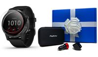 Garmin vivoactive 4 (Black with Slate) Beat Yesterday Gift Box Bundle | +HD Screen Protectors, Car/Wall Adapters & Protective Hard Case | Hydration, Stress, All-Day Tracker | Fitness GPS Smartwatch