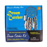 West Coast Paracord Retro Crafting Kit - Dream Catcher - 22 Yards (20 Meters) of Yarn - Ring, Beads, and Feathers