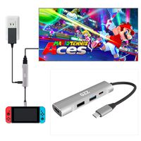 USB Type C to HDMI Digital AV Multiport Hub, USB-C (USB3.1) Adapter for Nintendo Switch, Samsung DEX Mode, MacBook Pro and More, with USB3.0, USB2.0, 4K HDMI and PD Charging, Portable Dock Aluminium