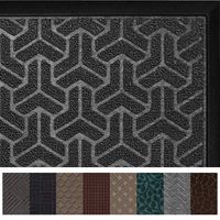 Gorilla Grip Original Durable Rubber Door Mat, Large Heavy Duty Runner Doormat, 72x24, for Indoor Outdoor, Waterproof, Easy Clean, Low-Profile Rug Mats for Entry, High Traffic Areas, Gray Geometric