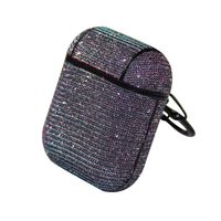 Bling Case for Apple AirPods 1st, Tuscom Glitter Leather Protective Cover Cute Shiny Sparkle Airpods 1st Shockproof Cover Case Portable Skin Pouch for Apple AirPods 1st Wireless Earphone (Purple)