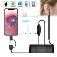 Ear Camera USB Otoscope,Splaks 3 in 1 Digital Ear Endoscope 5.5mm 720HD Ear Scope Inspection Camera Earwax Cleaning Tool with 6 LED Light Compatible with Android, Windows and Mac