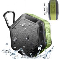 KEROLFFU M5 Outdoor Travel Shower Waterproof Bluetooth Speaker with 15Hour Rechargeable Battery (Black, Suction-Cup)