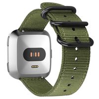 Fintie for Fitbit Versa 2 / Versa/Versa Lite Edition Bands, Soft Nylon Replacement Strap Wristband Accessories Compatible with Fitbit Versa Smart Watch - Olive