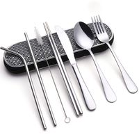 Travel Utensils,Reusable Silverware Set To Go Portable Cutlery Set with a Waterproof Carrying Case for Lunch Boxes Workplace Camping School Picnic (Grey diamond Grid)