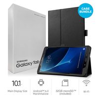 Samsung Galaxy Tab A SM-T580 10.1-Inch Touchscreen 32 GB Tablet (2 GB Ram, Wi-Fi, Android OS, Black) International Version Bundle with Case, Screen Protector, Stylus and 32GB microSD Card
