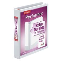 Cardinal Performer ClearVue Locking Slant-D Ring Binder, 1-Inch, White (19010)