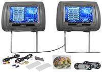 Rockville RTSVD961-GR 9" Gray Touchscreen Dual DVD/HDMI Car Headrest Monitors