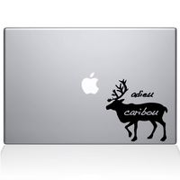 The Decal Guru 1000-MAC-13P-BLA Adieu Caribou Vinyl Sticker, 13" Macbook Pro (2015 & older), Black