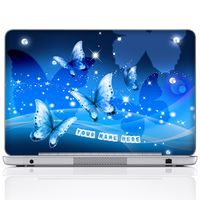Meffort Inc Personalized Laptop Notebook Notebook Skin Sticker Cover Art Decal, Customize Your Name (14 Inch, Blue Butterflies)