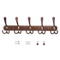 Dseap Wall Mounted Coat Rack - 5 Tri Hooks, Heavy Duty, Stainless Steel, Metal Coat Hook Rail for Coat Hat Towel Purse Robes Mudroom Bathroom Entryway,Antique Copper