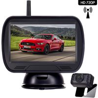 Amtifo HD Digital Wireless Backup Camera System with 4.3'' Monitor for Pickups,Trucks,Cars,SUVs,Vans,Campers,Adjustable Rear/Front View Camera,Guide Lines On/Off,IP69 Waterproof