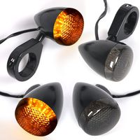 4x Motorcycle LED Turn Signal Lights 12V Smoke Lens Amber Yellow Lamp Universal Turn Signal Indicator Blinker for Honda Yamaha Harley Suzuki Kawasaki
