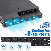 Linkstyle Cooling Fan for PS4 PRO, USB External Cooler 5 Fan Turbo Temperature Control for Sony Playstation Pro Gaming Console