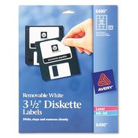 Avery Media Labels (AVE6490), 3-1/2" Diskette Labels 15 labels per sheet, 375 labels total