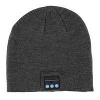 Del-Digital Unisex Knitted Outdoor Sport Hat Wireless Bluetooth Beanie with Microphone Stereo Headphone Headset for Iphone/Samsung Phone Call,Running Skiing Skating Hiking Travelling Music (gray)