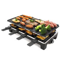 Techwood Smokeless Grill indoor Grill Power Electric Grill, Compact& Portable Non-stick BBQ Grill, Turbo Smoke Extractor Technology, LED Smart Control panel, Drip Tray& Removable Plate Easy Cleaning