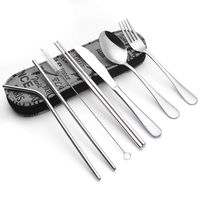 Travel Utensils,Reusable Silverware Set To Go Portable Cutlery Set with a Waterproof Carrying Case for Lunch Boxes Workplace Camping School Picnic (iron tower Shape)