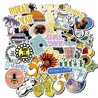 50Pcs VSCO Trendy Cute Stickers for Water Bottles Laptop Kids Adults Funny Waterproof Vinyl Labels Kids Girls Teens Stickers Tags (Type C)