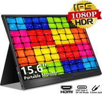 Portable Monitor - Upgraded 15.6 Inch 1920x1080 FHD IPS USB C Super Thin Light Computer Display with Type-C Mini HDMI Speaker for Laptop PC Phone Mac Surface Xbox PS4 Switch Drone, Witch Smart case