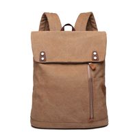 Wxnow Canvas Vintage Backpack Casual College Daypack Men Women Laptop Travel Rucksack Coffee