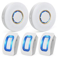 Motion Sensor Detect Alert, Wireless Home Security Driveway Alarm, 2 Plug-in Receivers and 3 PIR Motion Sensor Detectors Weatherproof Alert System Kits, Operating Range Up to 460 feet, 52 Chimes