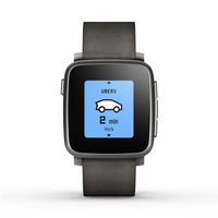 Pebble Time Steel Smartwatch for Apple/Android Devices - Black