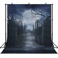 DePhoto 10X10FT Seamless Halloween Night Vinyl Photography Backdrop Photo Background Studio Prop WHW001