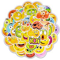 50Pcs Smile face Waterproof Vinyl Emoji Stickers Personalize Laptop, Car, Helmet, Skateboard, Luggage Graffiti Decals for Kids Children Gift