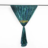 LQIAO 4x7ft Fluorescence Green Shimmer Sequin Fabric Photo Backdrop,Wedding Photo Booth,Photography Background,Ceremony Background, Pocket 4x7FT(125x215cm)