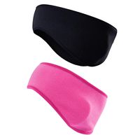 JOEYOUNG Fleece Ear Warmers/Muffs Headband for Men & Women Kids Perfect for Winter Running Yoga Skiing Work Out Riding Bike in Cold and Freezing Days (T-2PCS-Black+Pink)