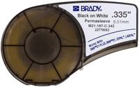 Brady PermaSleeve Heat-Shrink Polyolefin Wire Marking Sleeves (M21-187-C-342) - Black On White Sleeves - Compatible with BMP21-PLUS, ID PAL, and LABPAL Printers - 7' Length, 0.335" Width