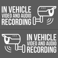 Zippy Stickers | in Vehicle Video and Audio Recording Vinyl Decal Stickers, Dash Cam Decals 4X (2X Driver Side, 2X Passenger Side) - White - 5.5 Inches W - DashCam Security