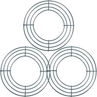 Sumind Wire Wreath Rings Wire Wreath Frame for New Year Valentines Decoration, Dark Green (3 Packs, 8 Inches)