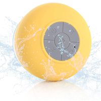Mini Shower Speaker,Yingron Waterproof Bluetooth Shower Speakers Pool Wireless Portable Speaker with Suction Cup Handsfree, Up to 4-Hour Playtime, Built-in Microphone for Calls(Yellow)