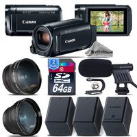 Canon VIXIA HF R800 + Telephoto & Wide Angle Lens + Shotgun Mic - 128GB Bundle