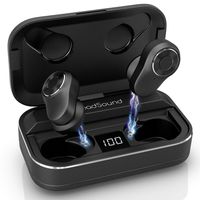 HeadSound S5 True Wireless Earbuds Headphones,165Hr Play w/ 3000mAh Auto Pairing SweatProof Sport Headset, 3D Sound Bluetooth 5.0 Totally Wireless in Ear Earphones, Built in Mic Dual Speaker for Calls
