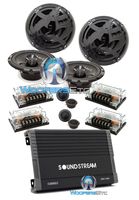 pkg Soundstream AR4.1200D 4-Channel 1200W Class D Amplifier + 2 Sets SPL AS-60C 6.5" 200W RMS Gorilla Series Component Speakers System