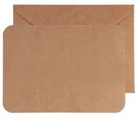 48-Pack Blank Greeting Cards with Envelopes 5 x 7", Kraft Brown Plan Postcard Style for DIY Card Making, Wedding Invitations, Graduation & Any Occasions